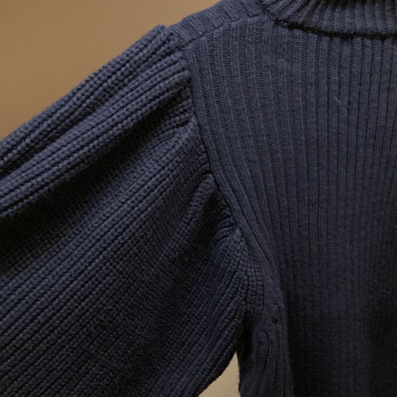 ASOS Chunky knit sweater with sleeve puffed sleeve in blue size 4 - Picture 5 of 6